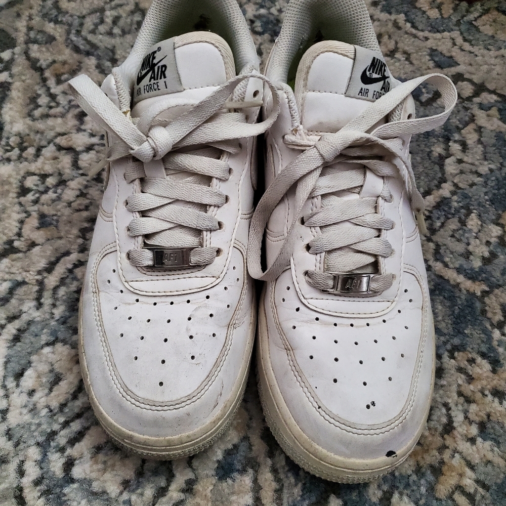 White 7 Nike Air Force One Shoes